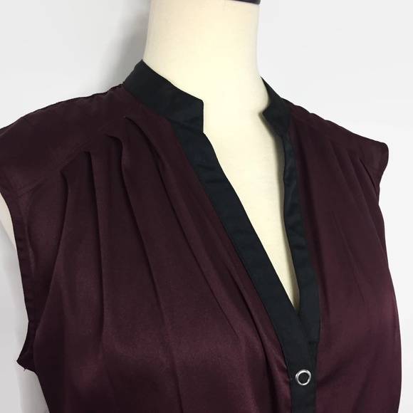 Y2K Converse One Star Burgundy Sleeveless Blouse M - Picture 7 of 8